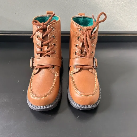 NWOB Polo Ralph Lauren Tan Burnished Leather Lace-Up Ranger Hi II Boot Size 11 - Picture 2 of 10